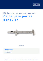 Calha para portas pendular Ficha de dados de produto PT