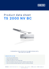 TS 2000 NV BC Product data sheet EN