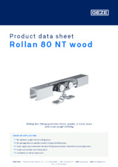 Rollan 80 NT wood Product data sheet EN