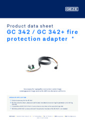 GC 342 / GC 342+ fire protection adapter  * Product data sheet EN