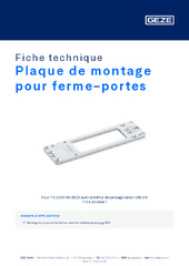 Plaque de montage pour ferme-portes Fiche technique FR