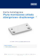 Płyta montażowa układu dźwigniowo-drążkowego  * Karta katalogowa PL