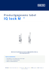 IQ lock M  * Productgegevens tabel NL