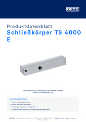 Schließkörper TS 4000 E Produktdatenblatt DE