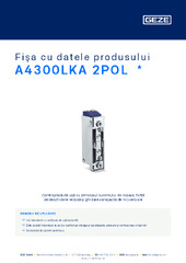 A4300LKA 2POL  * Fișa cu datele produsului RO