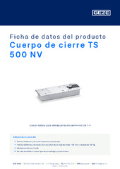 Cuerpo de cierre TS 500 NV Ficha de datos del producto ES