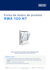 RWA 100 NT Ficha de dados de produto PT