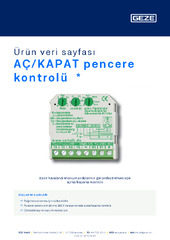 AÇ/KAPAT pencere kontrolü  * Ürün veri sayfası TR