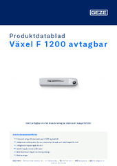 Växel F 1200 avtagbar Produktdatablad SV