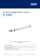 E 250 Productgegevens tabel NL