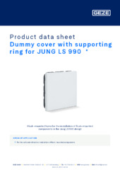 Dummy cover with supporting ring for JUNG LS 990  * Product data sheet EN