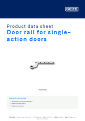 Door rail for single-action doors Product data sheet EN