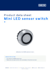 Mini LED sensor switch  * Product data sheet EN