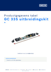 GC 335 uitbreidingskit  * Productgegevens tabel NL