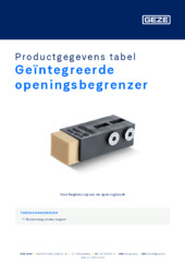 Geïntegreerde openingsbegrenzer Productgegevens tabel NL