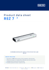 RSZ 7  * Product data sheet EN