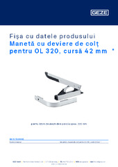 Handhebel mit Eckumlenkung OL 320, Hub 42 mm Fișa cu datele produsului RO