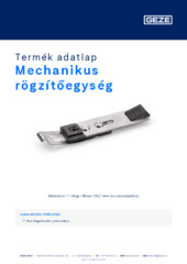 Mechanikus rögzítőegység Termék adatlap HU