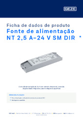 Fonte de alimentação NT 2,5 A-24 V SM DIR  * Ficha de dados de produto PT