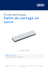 Patin de serrage en verre Fiche technique FR