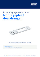 Montageplaat deurdranger Productgegevens tabel NL