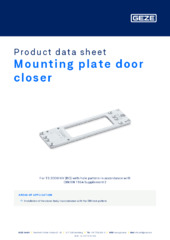 Mounting plate door closer Product data sheet EN