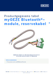 myGEZE Bluetooth-module, reservekabel  * Productgegevens tabel NL