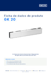 GK 20 Ficha de dados de produto PT