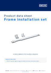 Frame installation set Product data sheet EN