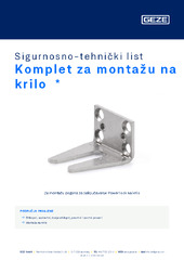 Komplet za montažu na krilo  * Sigurnosno-tehnički list HR