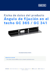 Ángulo de fijación en el techo GC 365 / GC 341 Ficha de datos del producto ES