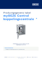 myGEZE Control koppelingscentrale  * Productgegevens tabel NL