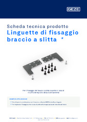 Linguette di fissaggio braccio a slitta Scheda tecnica prodotto IT