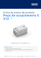 Peça de acoplamento E 212  * Ficha de dados de produto PT