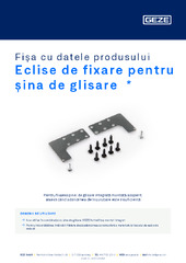 Eclise de fixare pentru șina de glisare Fișa cu datele produsului RO