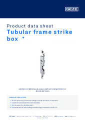 Tubular frame strike box  * Product data sheet EN