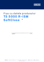 TS 5000 R-ISM SoftClose  * Fișa cu datele produsului RO