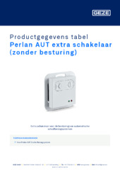 Perlan AUT extra schakelaar (zonder besturing) Productgegevens tabel NL