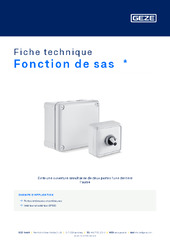 Fonction de sas  * Fiche technique FR