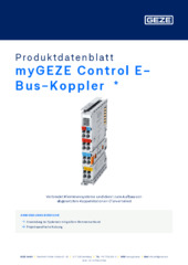 myGEZE Control E-Bus-Koppler  * Produktdatenblatt DE