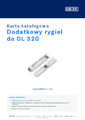 Dodatkowy rygiel do OL 320 Karta katalogowa PL