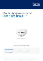 GC 162 RWA  * Productgegevens tabel NL