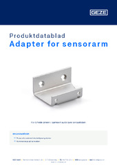 Adapter for sensorarm Produktdatablad NB