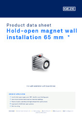 Hold-open magnet wall installation 65 mm  * Product data sheet EN