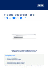 TS 5000 R  * Productgegevens tabel NL