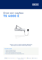 TS 4000 E Ürün veri sayfası TR