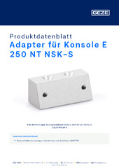 Adapter für Konsole E 250 NT NSK-S Produktdatenblatt DE