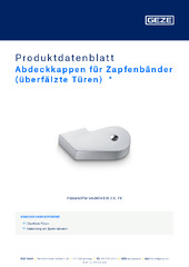 Abdeckkappen für Zapfenbänder (überfälzte Türen)  * Produktdatenblatt DE