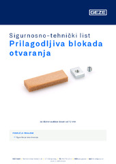 Prilagodljiva blokada otvaranja Sigurnosno-tehnički list HR