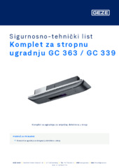 Komplet za stropnu ugradnju GC 363 / GC 339 Sigurnosno-tehnički list HR